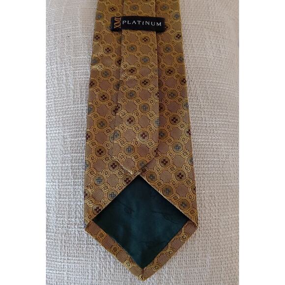GITMAN BROS Tie Gold Blue 3”x 59” 100% Silk Made USA Excl’t Cond - Picture 2 of 4